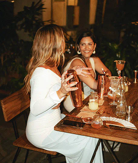 Laughter and late-night drinks at Yema’s speakeasy bar in Canggu, the perfect weekend girls night spot.
