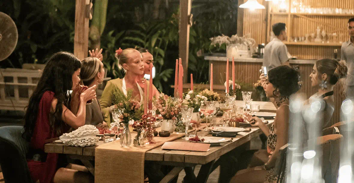 Elegant dinner at Yema Kitchen, a stylish dinner venue in Canggu offering fine dining experiences in one of the most atmospheric Canggu restaurants.